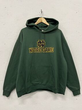 Champion Embroidered Notre Dame Hoodie, Size XL, Green, Faded